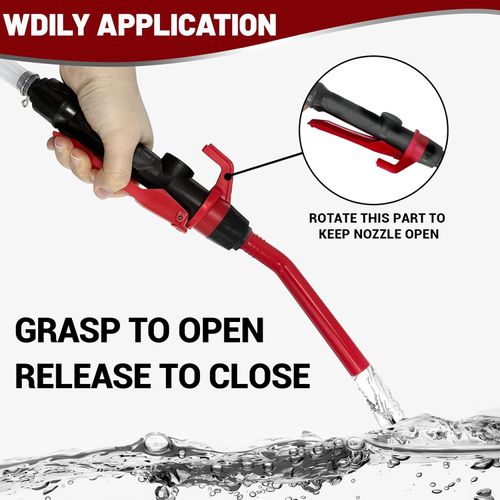 Gas Transfer Pump Battery Powered - Fuel Transfer Pump with Nozzle - Battery Operated Gas Pump With 3 FT Long Hose 2.2 GPM Transfer Pump For Water Kerosene Gas Can