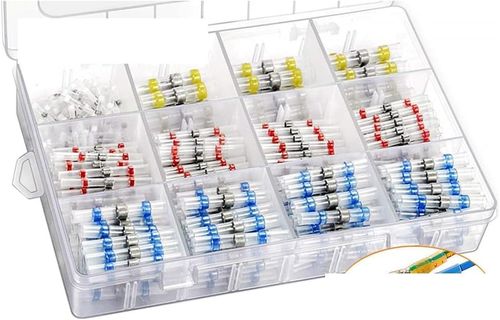 500Pcs Solder Seal Wire Connectors Kit, Heat Shrink Butt Connectors Waterproof and Insulated Electrical Wire Terminals