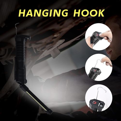 LED Rechargeable Flashlight Worklight, Cool Gadgets Tool Mens Dad Birthday Gift Ideas,Portable Work Light with Magnetic Base 180° Rotate for Automotive,Mechanic,Grill,BBQ(1 Pack)