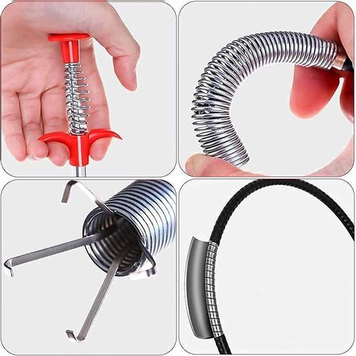 Stainless Steel Drain Cleaner Wire, Unblocked Kitchen Bath Basin Hairs Remover Tool (160 cm)