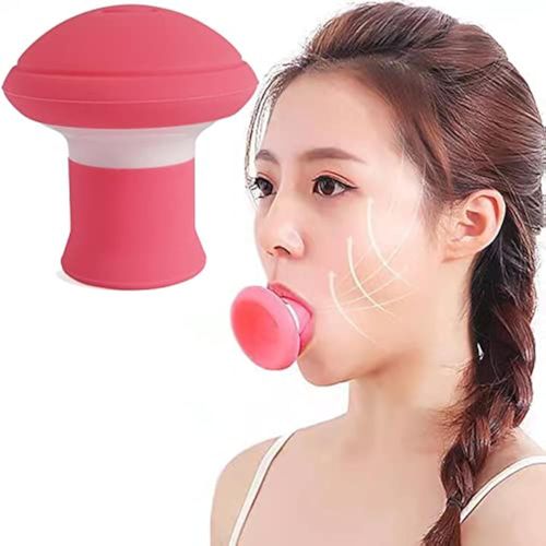 2 pieces of Jaw Face Exerciser Remove Nasolabial Folds Define Your Jawline, Facial and Neck Exercise for Women and Men Slim and Tone your Face and Neck Muscles to Look Younger (Pink)