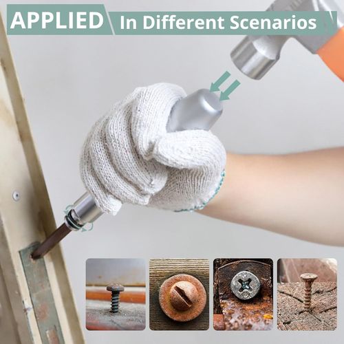 12 and 1PCS Impact Screwdriver Set, Hand Impact Driver Bits - Heavy Duty Slot Phillips Hex Bits with Manual Impact Corrector Screwdriver