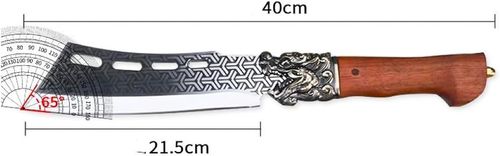 Hand-Forged, Vintage-Style Bone Chopper & Knife Set — Dragon Motif Design — Ideal for BBQ, Camping, Wilderness Survival, and Fishing (Brown)