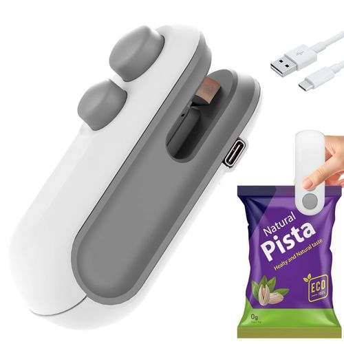 Portable Mini Sealing Machine, 2 in 1, USB Rechargeable, Magnetic Bag Sealer, Heat Seal with Cutter, Plastic Bags Packing Machine