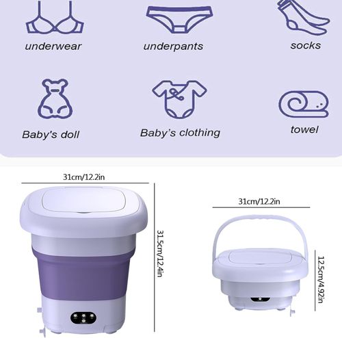 Compact Washer ,9L Mini Washer , Personal Compact Washer Ultrasonic Turbo Washer with Travel Dehydration Function
