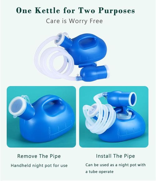 Urine Bottles for Men Portable Urine Bottles for Men with 1.6 m Tube 2000 ml (Blue)