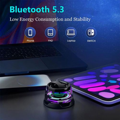 G200 Magnetic Bluetooth Speaker – Multifunctional Portable Mini Speaker with Multi-Color RGB Light Show and 3D Surround Sound Effect – Christmas and Birthday Gifts (Black)