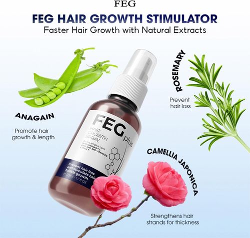 2 pieces of FEG Plus Organic Anti-Hair Loss Treatment Oil Spray for Thick Long Hair