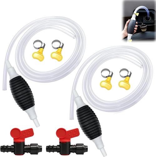 Car Sucker Oil Transfer Fuel Pump Multifunctional Manual Pump for Gasoline Gas Oil Fuel Petrol Diesel Fluid Water Fish Tank(2Meter)