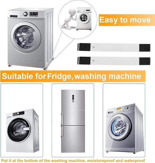 Adjustable Appliance Roller Stand 2Pcs Heavy Duty Furniture Dolly Trolley Extendable Base with Wheels for Washing Machine Fridge Dishwasher Cooker Tumble Dryer up to 300KG