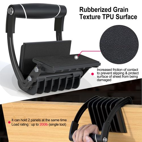 1 Pcs Panel and Plywood Carrier, Plywood Lifting Tool, Drywall Carrying Tool, Drywall Carriers Handle, Single Hand Clamp Lift Tool, Great for Plywood, Glass Board, Plasterboard, Padded