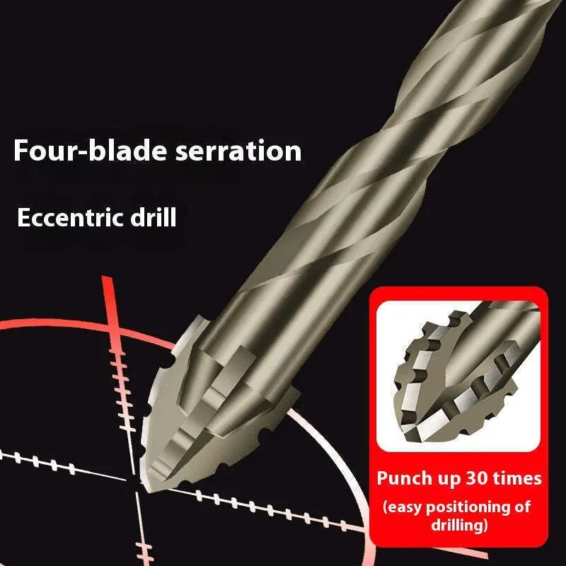 4pcs Upgraded Eccentric Four-Flute Drill Bit for Ceramic,Glass,Marble,and Metal