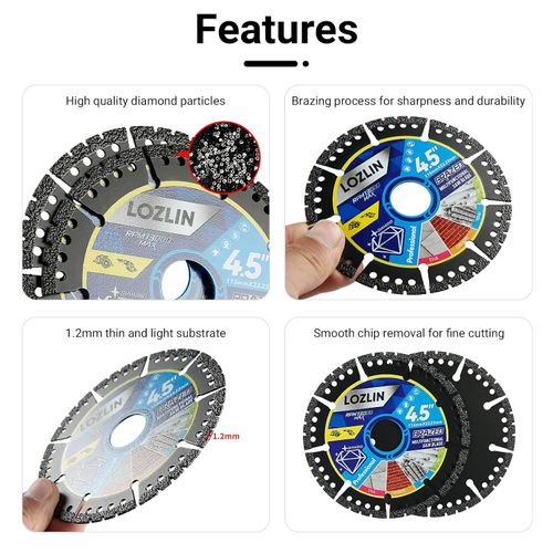 2 Pack  Diamond Multi ,Purpose Saw Blades - Heavy Duty Angle Grinder Discs