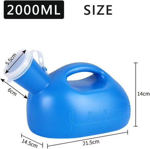 Urine Bottles for Men Portable Urine Bottles for Men with 1.6 m Tube 2000 ml (Blue)