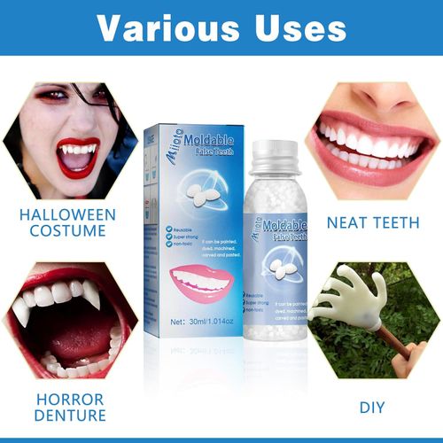Moldable False Teeth Tooth Repair Granules, Teeth Repair Kit, DIY Temporary Tooth Repair Beads, for Temporary Fixing The Missing and Broken Tooth Replacements