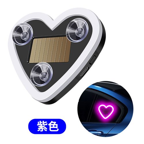 Car LED Window Lights - Romantic Heart-Shaped Neon Decorative Lights with Interior Ambiance （Purple）