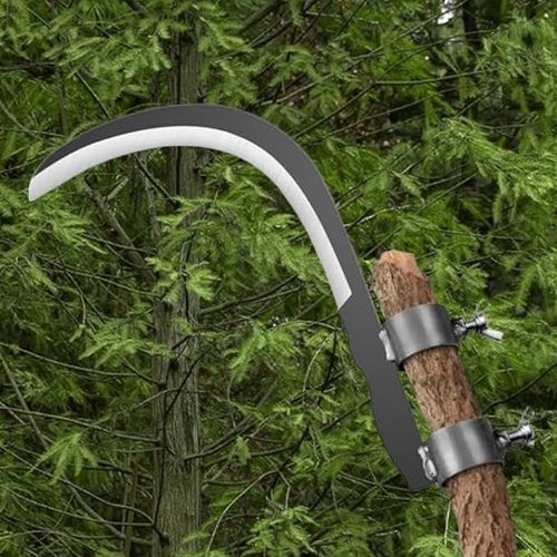 Grass Sickle Cutter Head, Manganese Steel Sharp Curved Blade for Grass, Weeds, Harvesting and Gardening, Hand Sickle Cutter, Durable Manual Farming Tool for Cutting and Trimming Plants for Kids and Adults.
