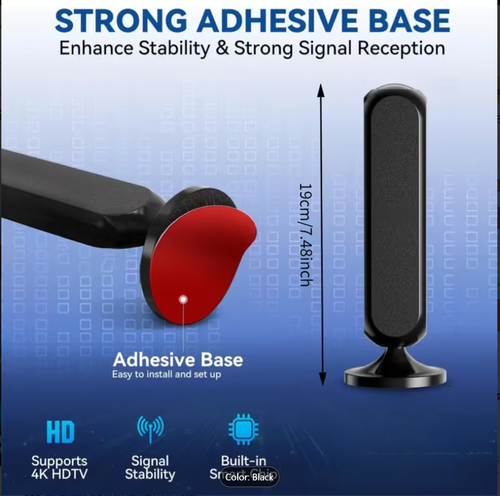 4K 1080P Local Channels with Signal Booster - High Gain Compact Antenna