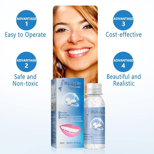 Moldable False Teeth Tooth Repair Granules, Teeth Repair Kit, DIY Temporary Tooth Repair Beads, for Temporary Fixing The Missing and Broken Tooth Replacements