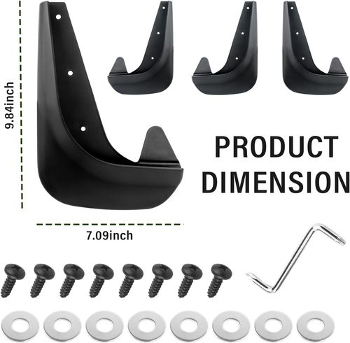 4PCS Mud Flaps for Car Front and  Rear Wheel,Universal Splash Guard Automotive Exterior Accessories Fits for Car SUV RV Truck