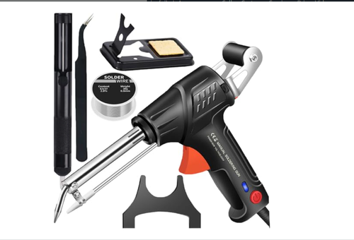 Multifunctional soldering iron gun set, external heating soldering iron gun, multifunctional soldering iron gun, electric soldering iron gun set set for soldering solder wire (external heating, green)