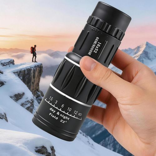 16x52 High-Power Monocular Telescope for Adults—Compact Prism Monocular with HD Lens for Birdwatching, Hiking, Travel, and Outdoor Activities
