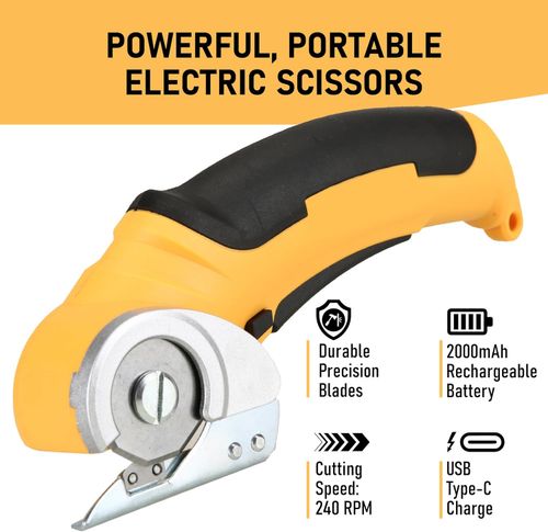 Cordless Electric Cardboard Cutter – Rechargeable Rotary Blade Cutting Shears, Heavy-Duty Automatic Cutting Tool, for Cardboard Boxes