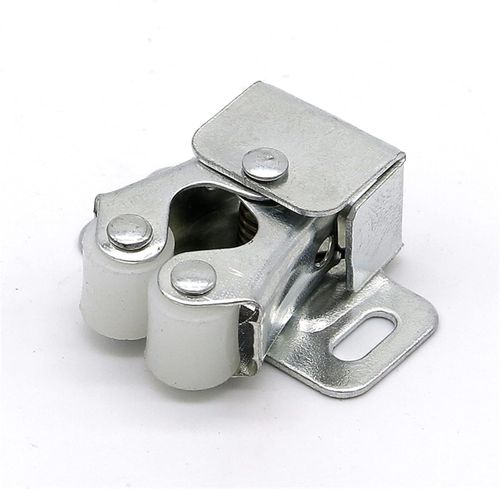 Double Roller Catch Brown Antique Copper Silver with Screws Double Bead Door Closer for Furniture 5Pcs (Color : Silver)