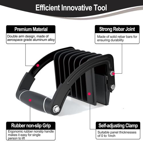 1 Pcs Panel and Plywood Carrier, Plywood Lifting Tool, Drywall Carrying Tool, Drywall Carriers Handle, Single Hand Clamp Lift Tool, Great for Plywood, Glass Board, Plasterboard, Padded