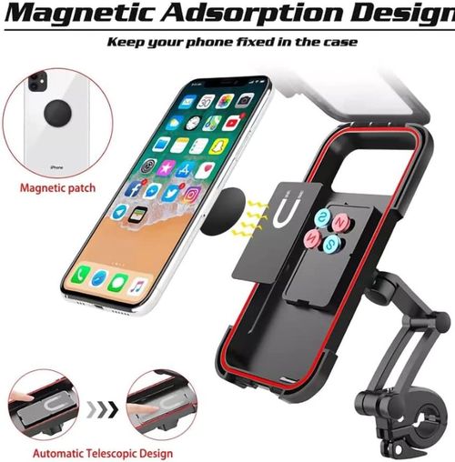 Generic Waterproof Bike Phone Mount for 4-6.7 Inch Smartphones, Black