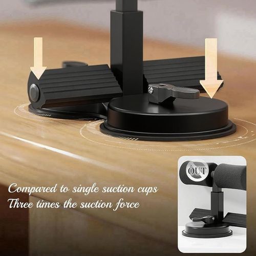 master sit up bar,sit ups foot holder with Elastic 2 Suction Cups and Pull Rope Portable Sit Up Assistant Device for Home Workout (black)