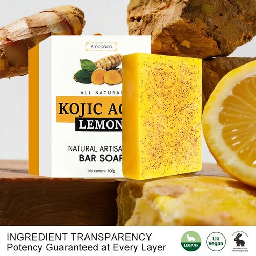 2PCS Turmeric Soap - Natural Kojic Acid Soap for Skin Care - Body  and Face Kojic Acid Soap Original - Handmade Tumeric Soap for Smooth Skin, Moisturizing (200g (Pack of 2))