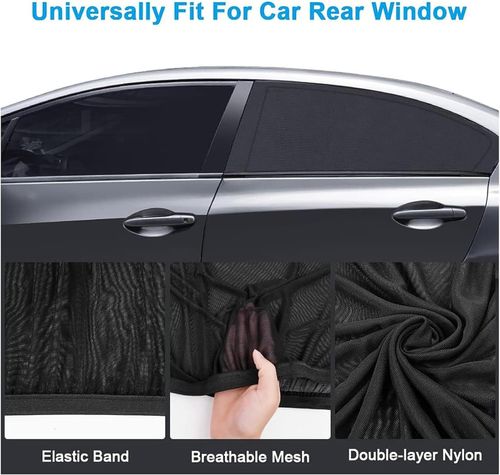 4-Piece Car Sunshade Set: Universal Mesh Screens for Side Windows—Anti-Mosquito, Insect-Repellent, Sun-Blocking, Heat-Insulating, Dust-Proof, and Privacy-Enhancing Shades