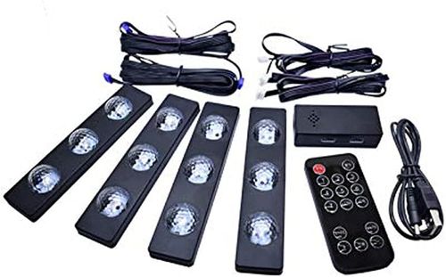 Auto Pearl 4Pcs USB LED Car Seat Bottom Atmosphere Starlight RGB Strip Light