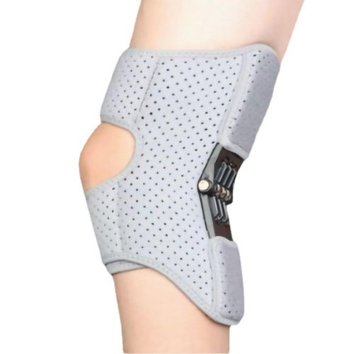 one piece of  Knee Brace, Powered Knee Stabilizer Pad Booster Powered Knee Brace with Protective Booster Support to Prevent Hyperflexion of Knee Joint for Osteoarthritis (Gray)