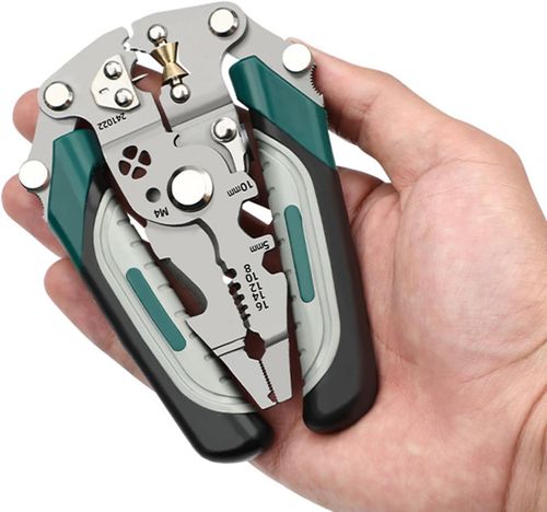 Multifunction Wire Strippers Crimper and Cutter Folding Tool Compact Electrical Tool Ideal for Electrical Cable Projects