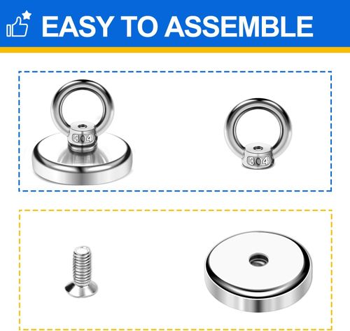 Magnetic Hooks with Countersunk Hole Eyebolt