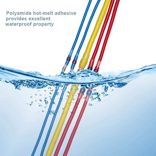 500Pcs Solder Seal Wire Connectors Kit, Heat Shrink Butt Connectors Waterproof and Insulated Electrical Wire Terminals