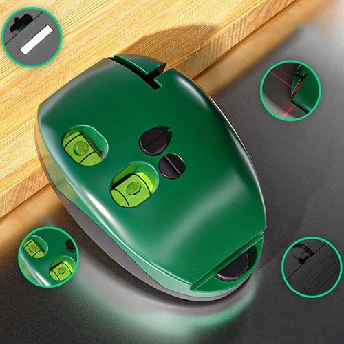 Electronic 90 Degree Laser Scale - 2025 Lazer Level, Green Self Leveling Cross Line Laser Level with Horizontal and Vertical Lines, Protable Mouse Shape for Construction, Tile. (1 Set)