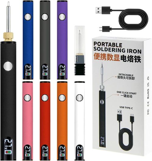 Cordless Soldering Iron - 650mAh USB Rechargeable Pen,Adjustable Temperature Ceramic Heater with LED Display - Portable Soldering Kit for Electronics Repair