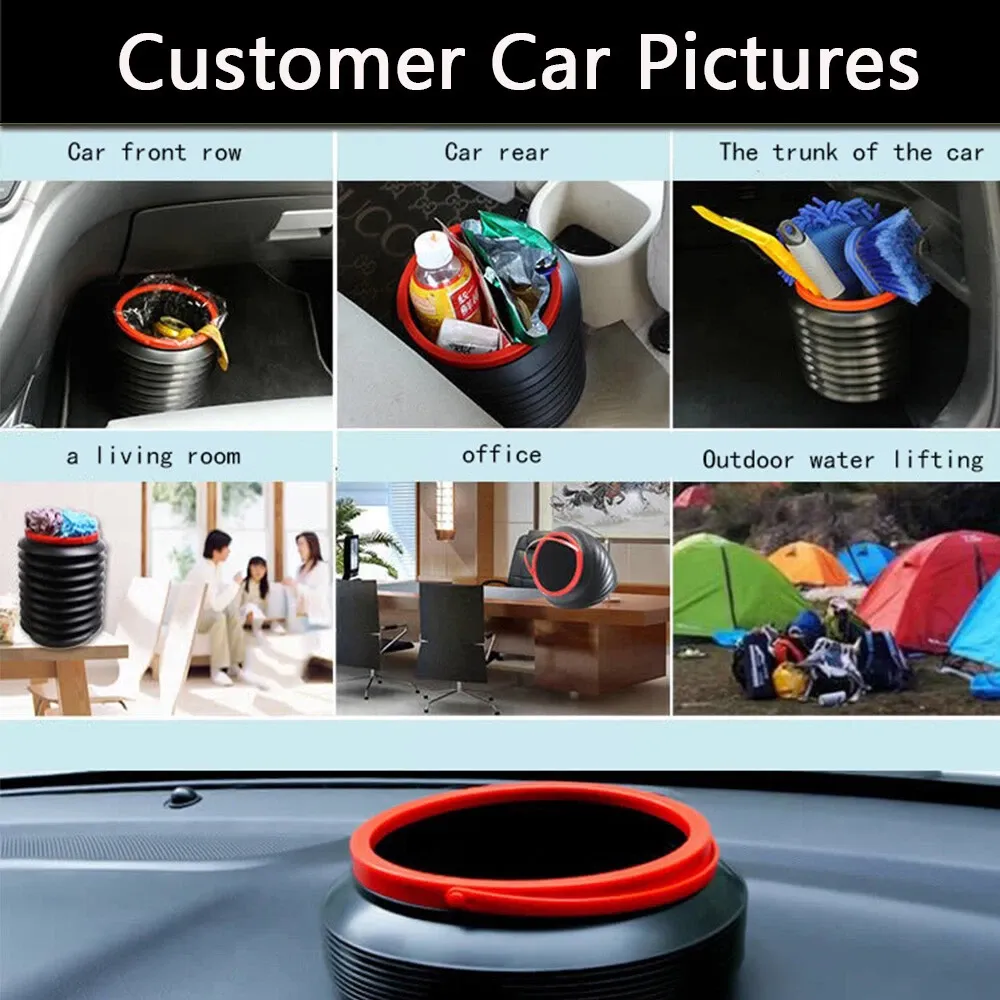 Folding Car Trash Bin Garbage Can Portable Water Storage Wash Telescopic Bucket