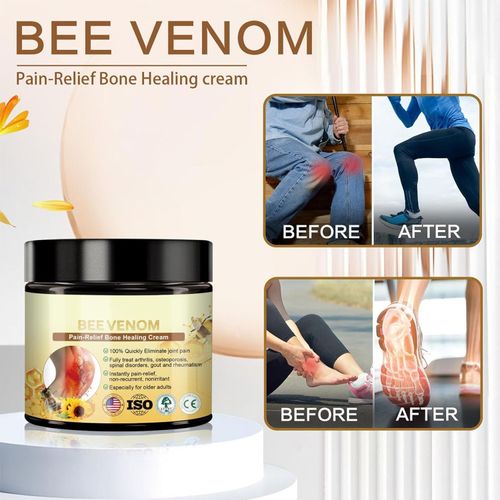 Bee Venom Cream, Bee Venom Pain Relief Bone Healing Cream, Bee Venom Treatment Cream, Bee Venom Cream for Arthritis, Bee Venom Cream, for Back, Neck, Hands, Knee (1 PCS)