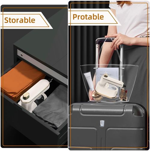 M-MAX Mini Travel Steam Iron for Clothes with Dual Voltage, Portable Lightweight Handheld Steamer, Quick Heat Up, Non-Stick Soleplate, Ideal for Home, Dorm and Sewing