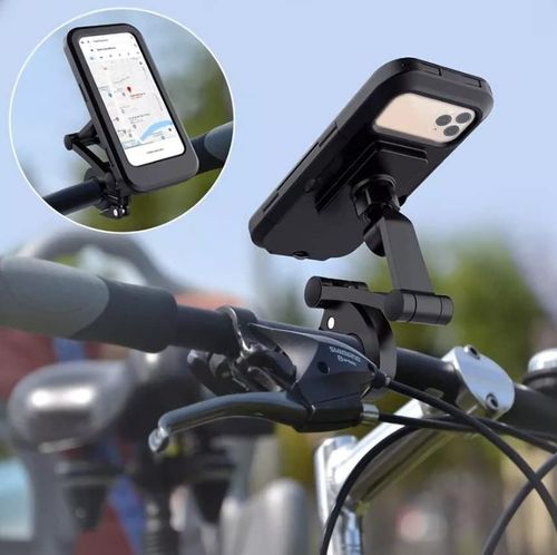 Generic Waterproof Bike Phone Mount for 4-6.7 Inch Smartphones, Black