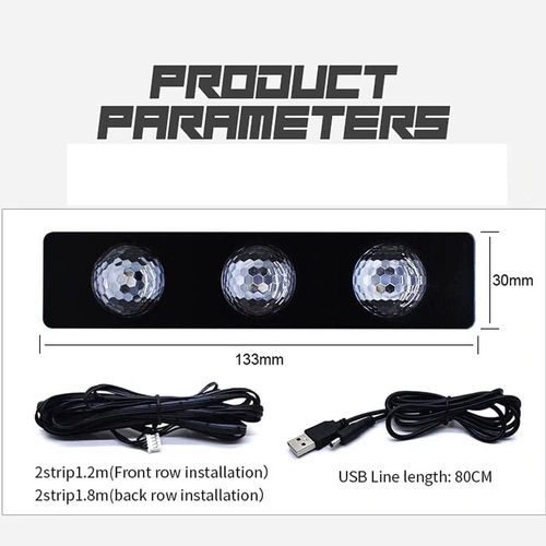 Auto Pearl 4Pcs USB LED Car Seat Bottom Atmosphere Starlight RGB Strip Light