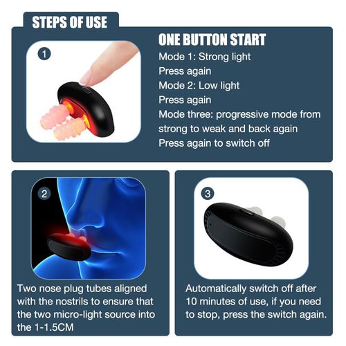 Respi-Relief Nasal Therapy Instrument Red Light Therapy Infrared Nasal Therapy Anti Snoring Devices Heat Lamp for Sinus Relief Allergic