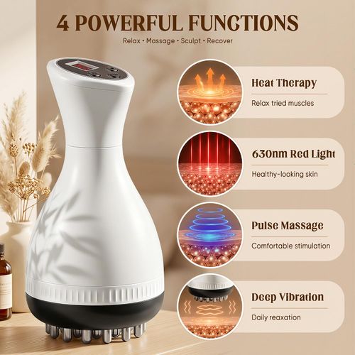 Lymphatic Drainage Massager & Anti Cellulite Massage Tool,White