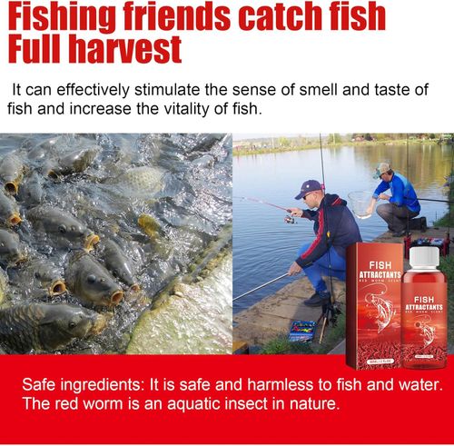 Red Worm Liquid Bait, High Concentration Fish Bait Attractant Enhancer 60ml, Outdoor Fishing Bait Additive Liquid, Concentrated Fish Attractant, Fishing Bait for Trout, Cod, Carp, Bass