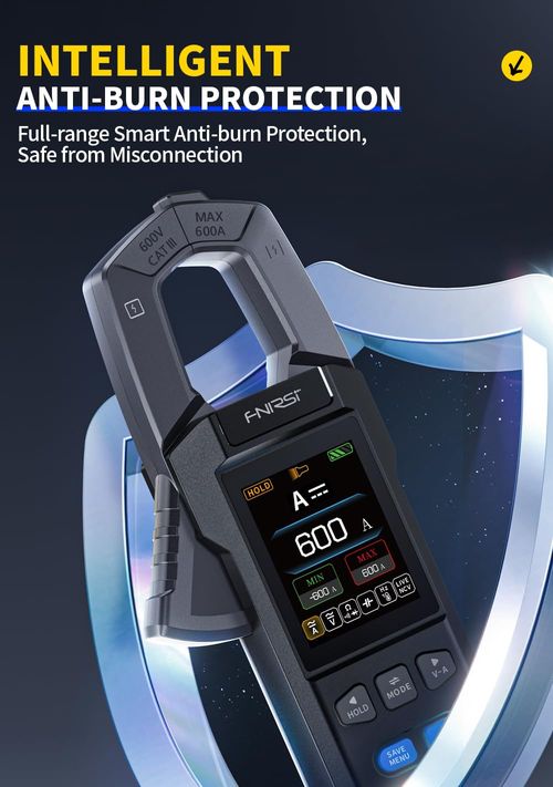 Digital Clamp Meter, AC and DC Current Multimeter with 25mm Jaw Opening, LCD Display