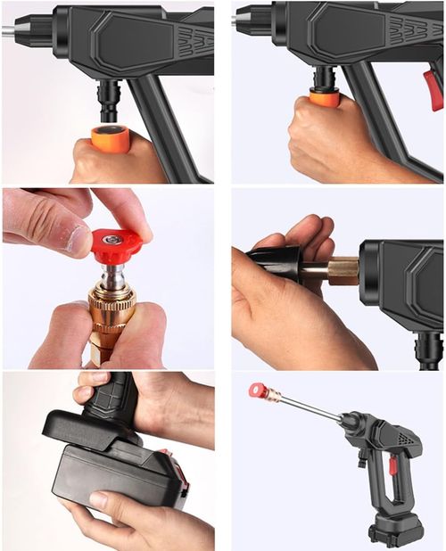 Power Washer Sprayer, 6 in 1 Portable Cordless Pressure Washer with Nozzles for Car Washing